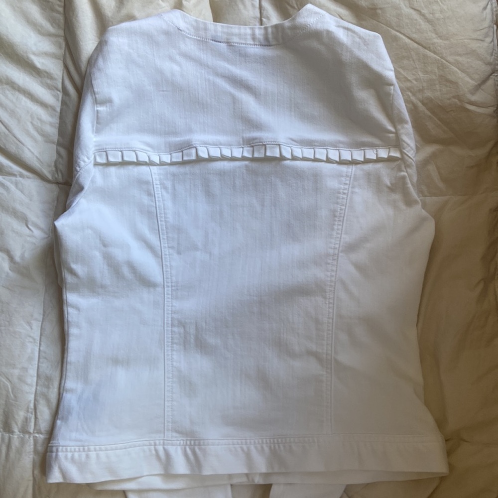 Baccini White Button Down Jacket - image 4